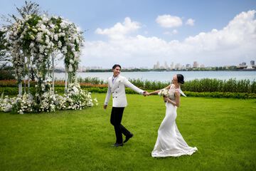 Outdoor wedding area