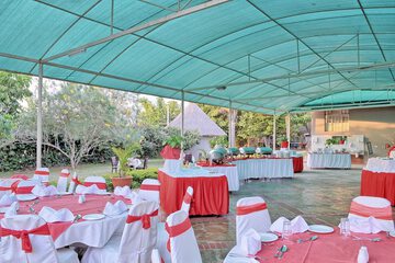 Outdoor banquet area