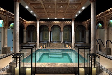 Indoor spa tub