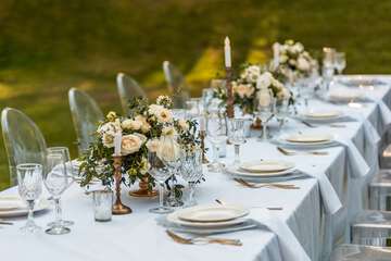 Outdoor banquet area