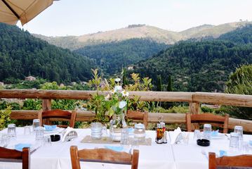 Outdoor banquet area