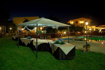 Outdoor banquet area
