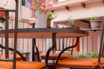 Outdoor banquet area