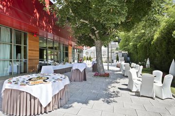 Outdoor banquet area