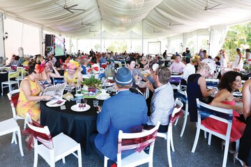 Outdoor banquet area