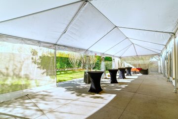 Outdoor banquet area