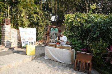 Outdoor banquet area