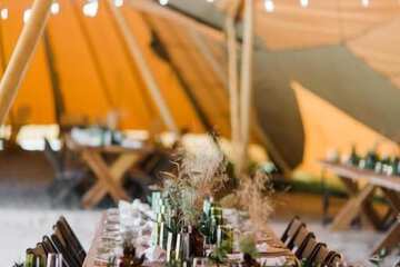 Outdoor banquet area