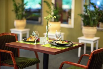 Outdoor banquet area