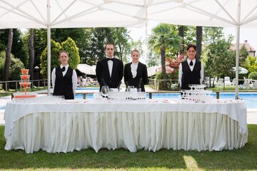 Outdoor banquet area