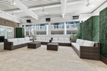 Outdoor banquet area