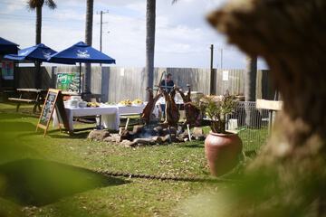 Outdoor banquet area