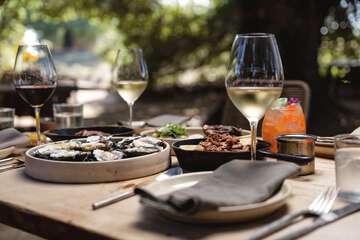 Outdoor banquet area