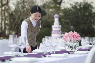Outdoor wedding area