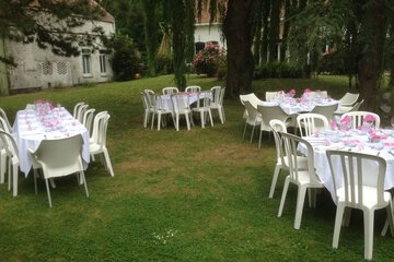 Outdoor banquet area