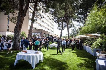 Outdoor banquet area