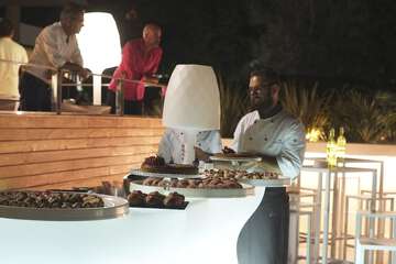 Outdoor banquet area