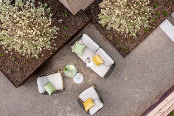 Outdoor banquet area