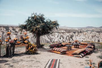 Outdoor banquet area