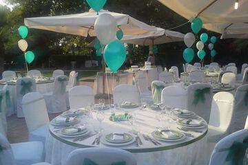 Outdoor banquet area