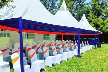 Outdoor banquet area