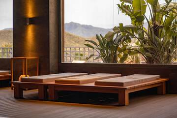 Indoor spa tub