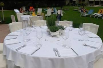 Outdoor banquet area