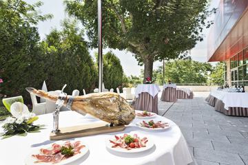 Outdoor banquet area