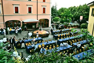 Outdoor banquet area