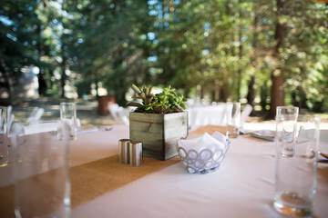 Outdoor banquet area