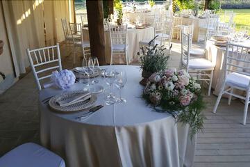 Outdoor banquet area