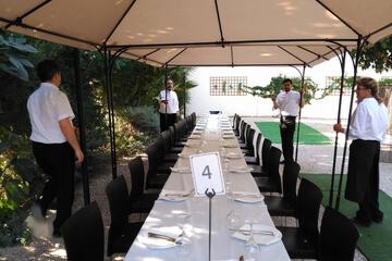 Outdoor banquet area