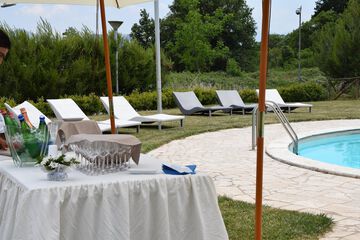 Outdoor banquet area