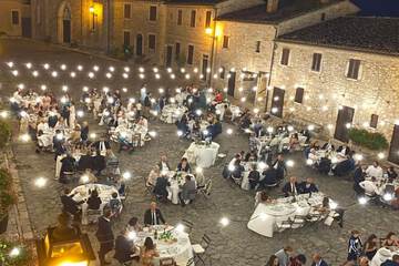 Outdoor banquet area