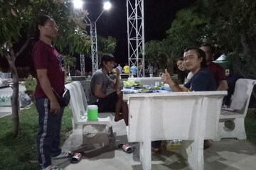 Outdoor banquet area