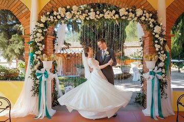 Outdoor wedding area