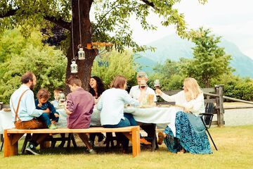 Outdoor banquet area