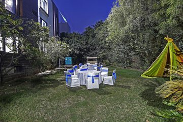 Outdoor banquet area