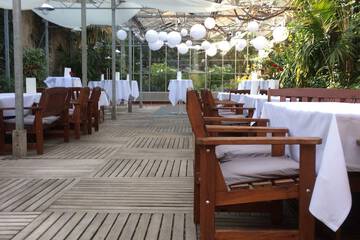 Outdoor banquet area