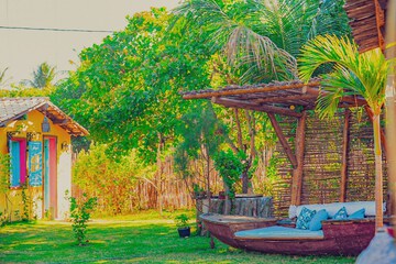 Outdoor banquet area