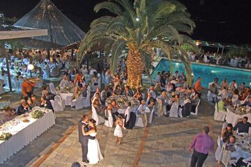 Outdoor banquet area