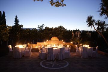Outdoor banquet area