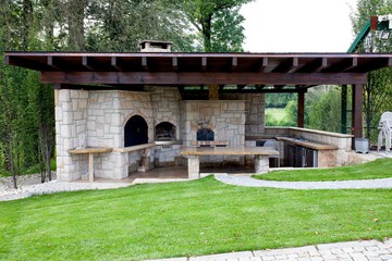 Outdoor banquet area