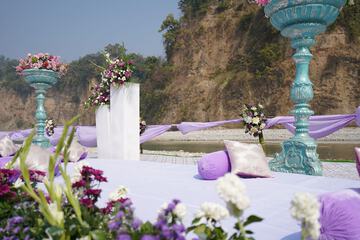 Outdoor banquet area