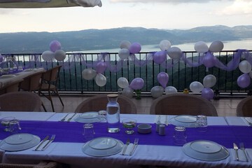 Outdoor banquet area