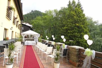Outdoor wedding area