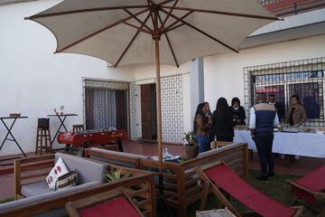 Outdoor banquet area