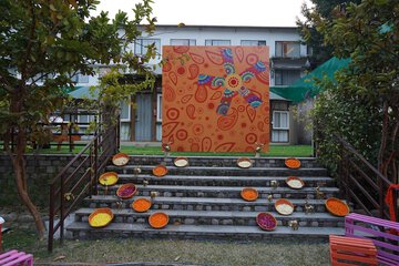 Outdoor banquet area