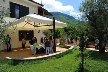 Outdoor banquet area
