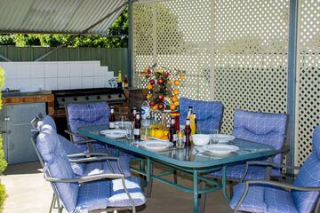 Outdoor banquet area